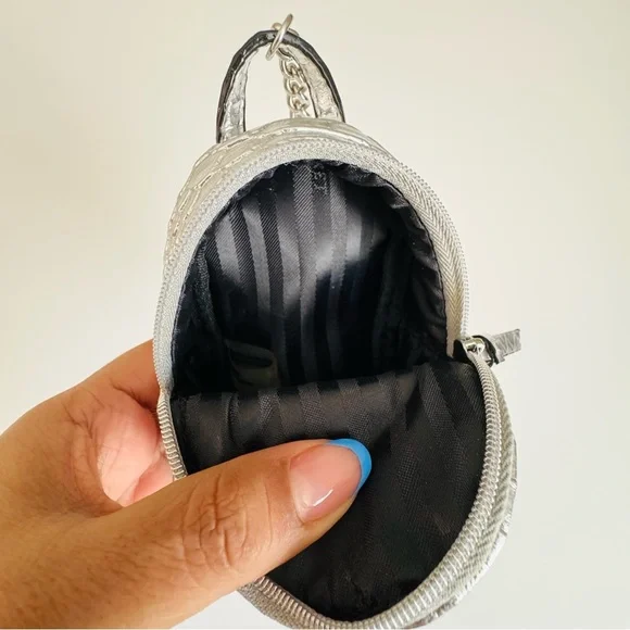 Victoria’s Secret Mini Backpack Bag Charm | Silver Snake Print | NWOT - Picture 7 of 7